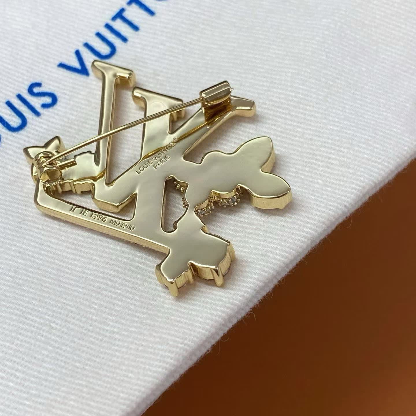 Louis Vuitton LV Logo Brooch